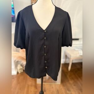 Elegant Black Button-Up Women's Top NWOT